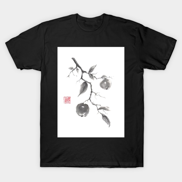 Fruits of the fall sumi-e painting T-Shirt by Umi-ko